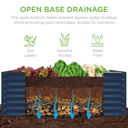 Outdoor Raised Metal Garden Bed for Vegetables, Flowers, Herbs - 4x2x2ft