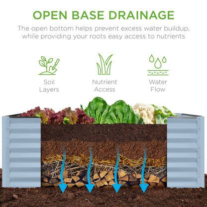 Outdoor Raised Metal Garden Bed for Vegetables, Flowers, Herbs - 4x2x2ft