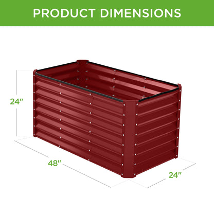 Outdoor Raised Metal Garden Bed for Vegetables, Flowers, Herbs - 4x2x2ft