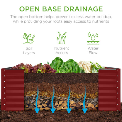 Outdoor Raised Metal Garden Bed for Vegetables, Flowers, Herbs - 4x2x2ft