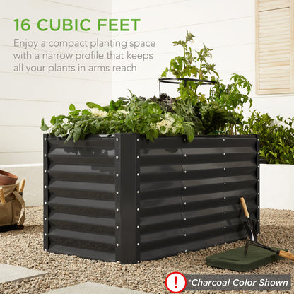 Outdoor Raised Metal Garden Bed for Vegetables, Flowers, Herbs - 4x2x2ft