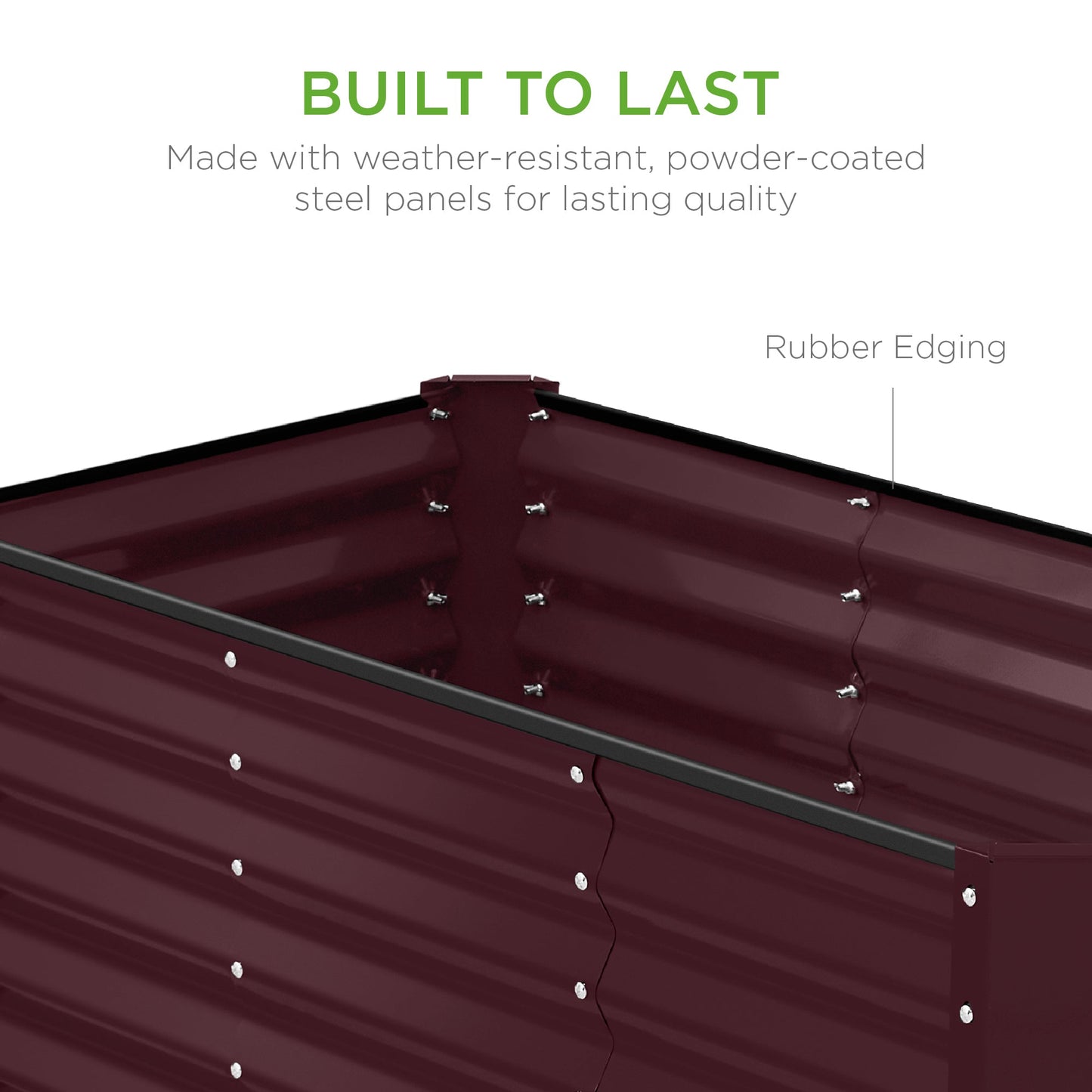 Outdoor Raised Metal Garden Bed for Vegetables, Flowers, Herbs - 4x2x2ft