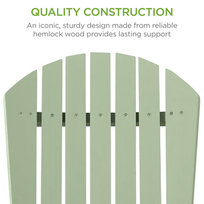 Folding Wooden Adirondack Chair, Accent Furniture w/ Natural Woodgrain