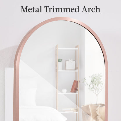 Door/Wall Mounted Arch Mirror Jewelry Armoire, w/ Metal Frame, Built-In Lock