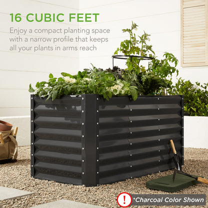 Outdoor Raised Metal Garden Bed for Vegetables, Flowers, Herbs - 4x2x2ft