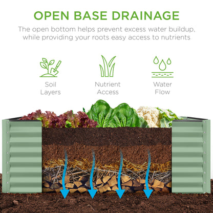 Outdoor Raised Metal Garden Bed for Vegetables, Flowers, Herbs - 4x2x2ft