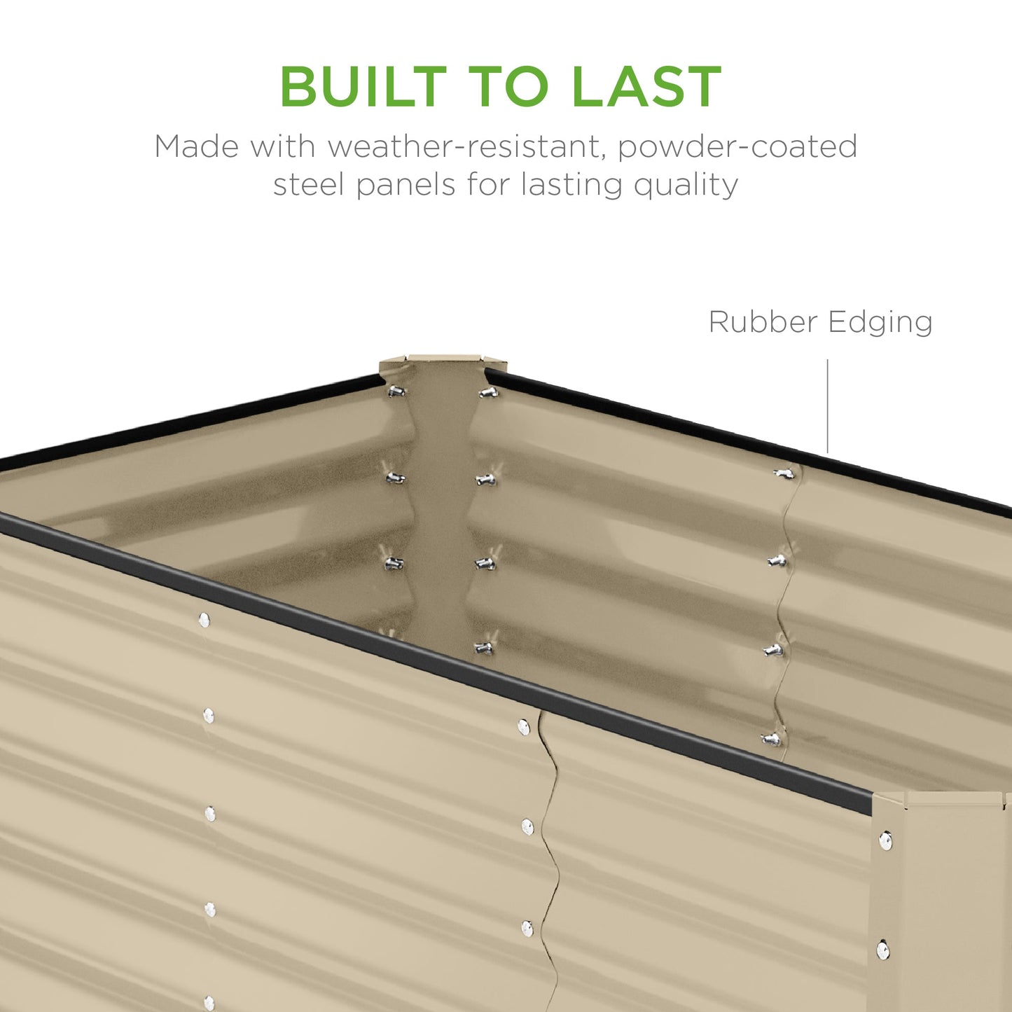 Outdoor Raised Metal Garden Bed for Vegetables, Flowers, Herbs - 4x2x2ft
