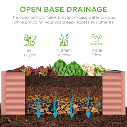 Outdoor Raised Metal Garden Bed for Vegetables, Flowers, Herbs - 4x2x2ft