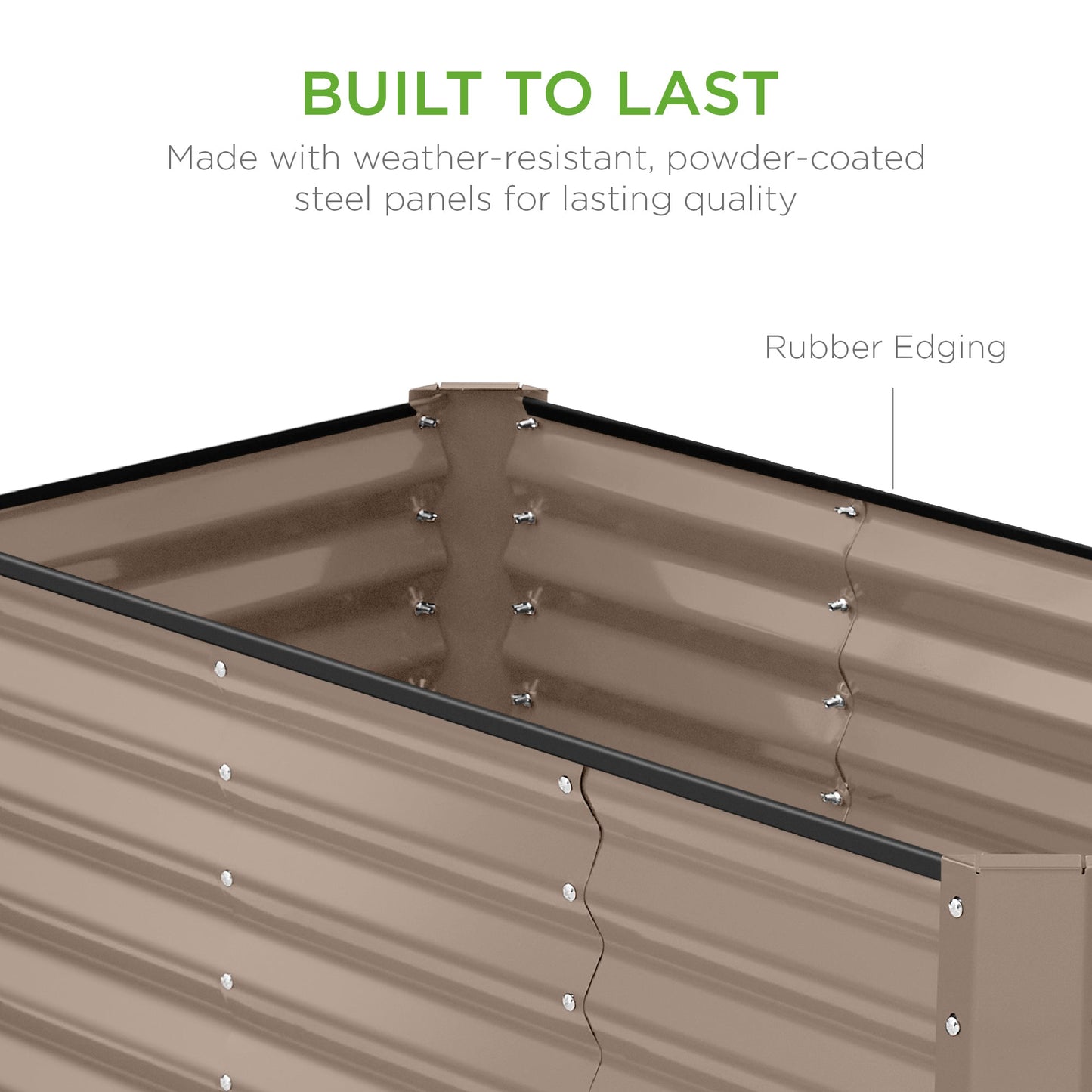 Outdoor Raised Metal Garden Bed for Vegetables, Flowers, Herbs - 4x2x2ft