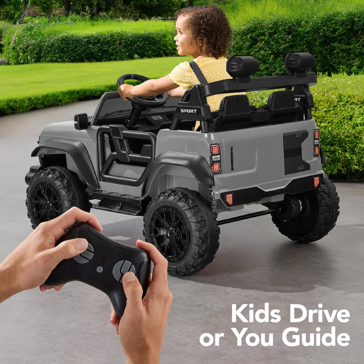 24V 2-Seater Electric Ride-On Car Truck w/ Parent Control, Bluetooth