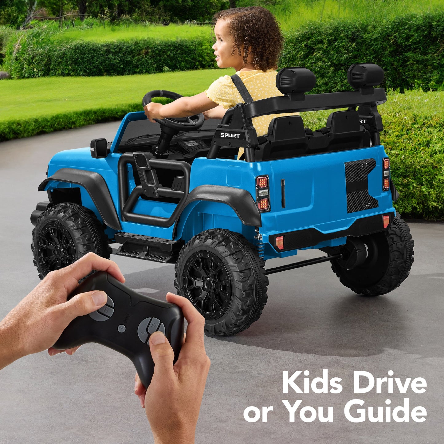24V 2-Seater Electric Ride-On Car Truck w/ Parent Control, Bluetooth