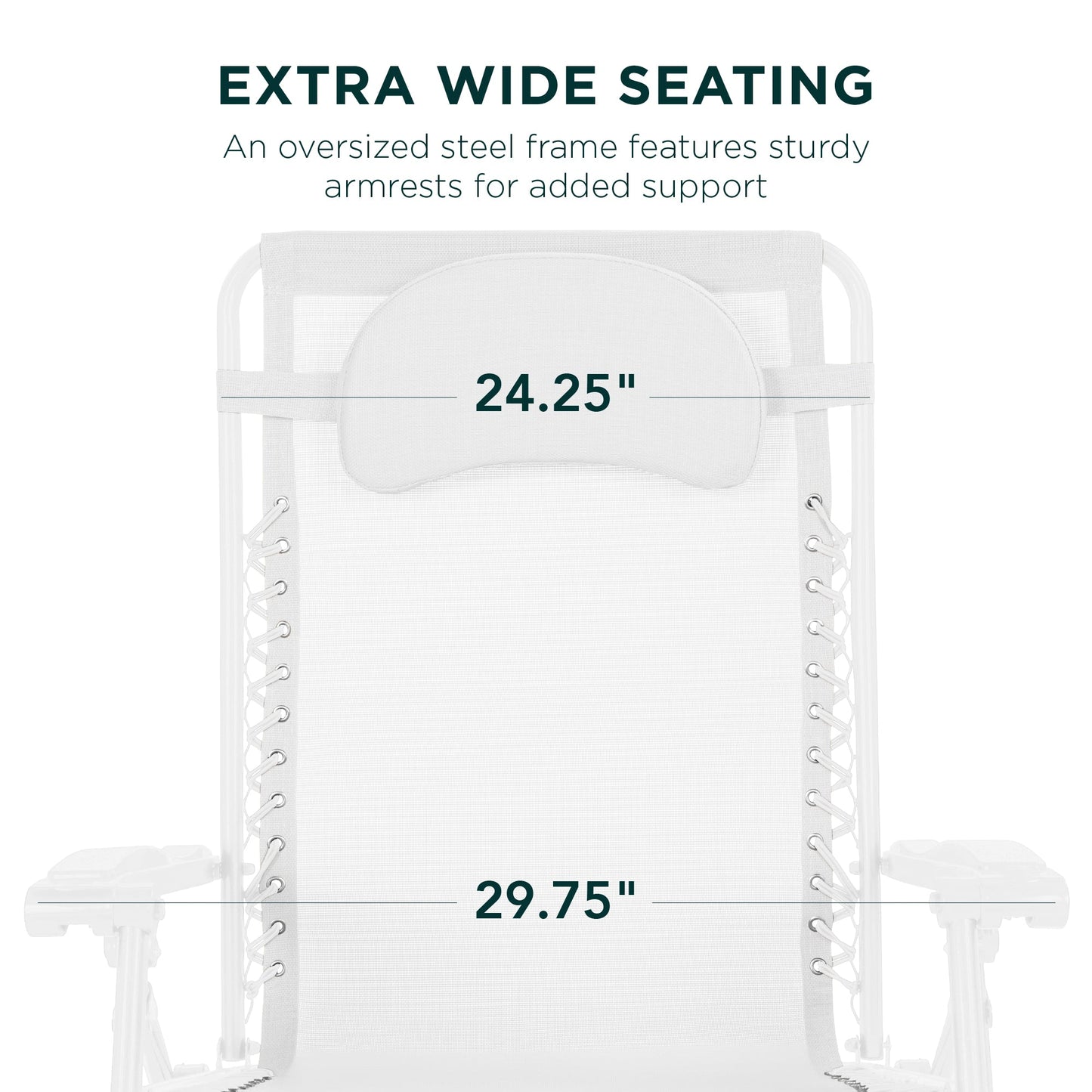 Oversized Reclining Zero Gravity Chair Lounger w/ Cup Holder, Pillow