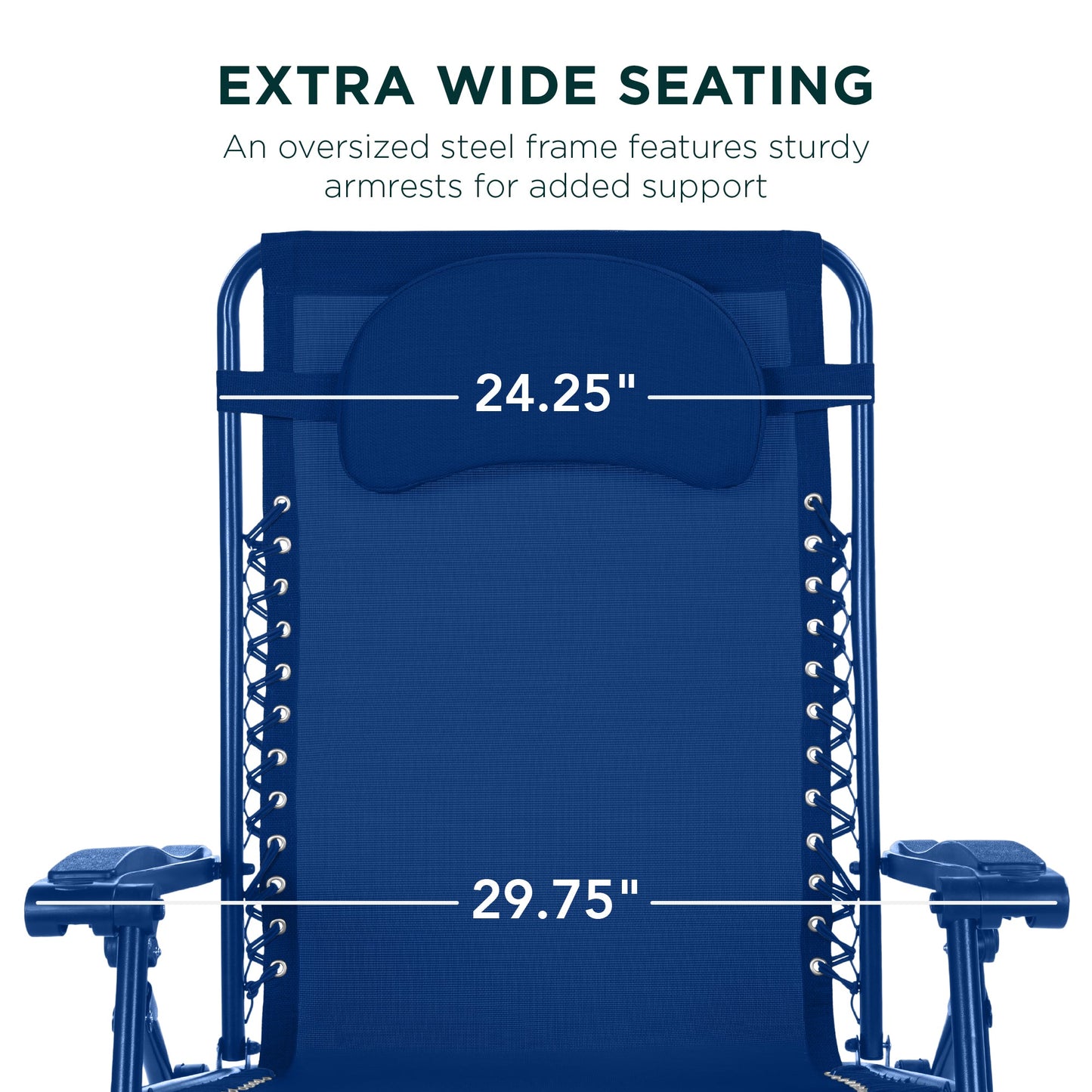 Oversized Reclining Zero Gravity Chair Lounger w/ Cup Holder, Pillow