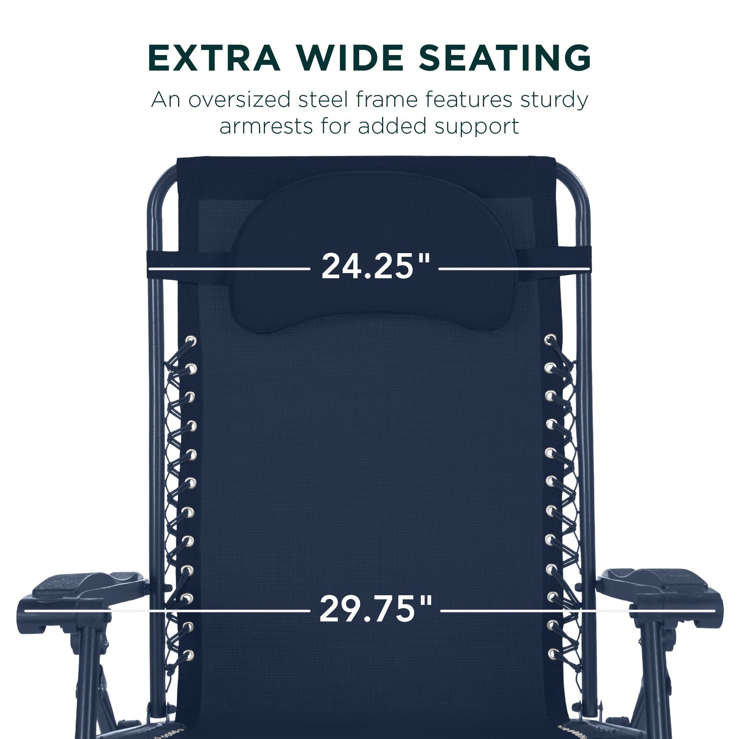Oversized Reclining Zero Gravity Chair Lounger w/ Cup Holder, Pillow