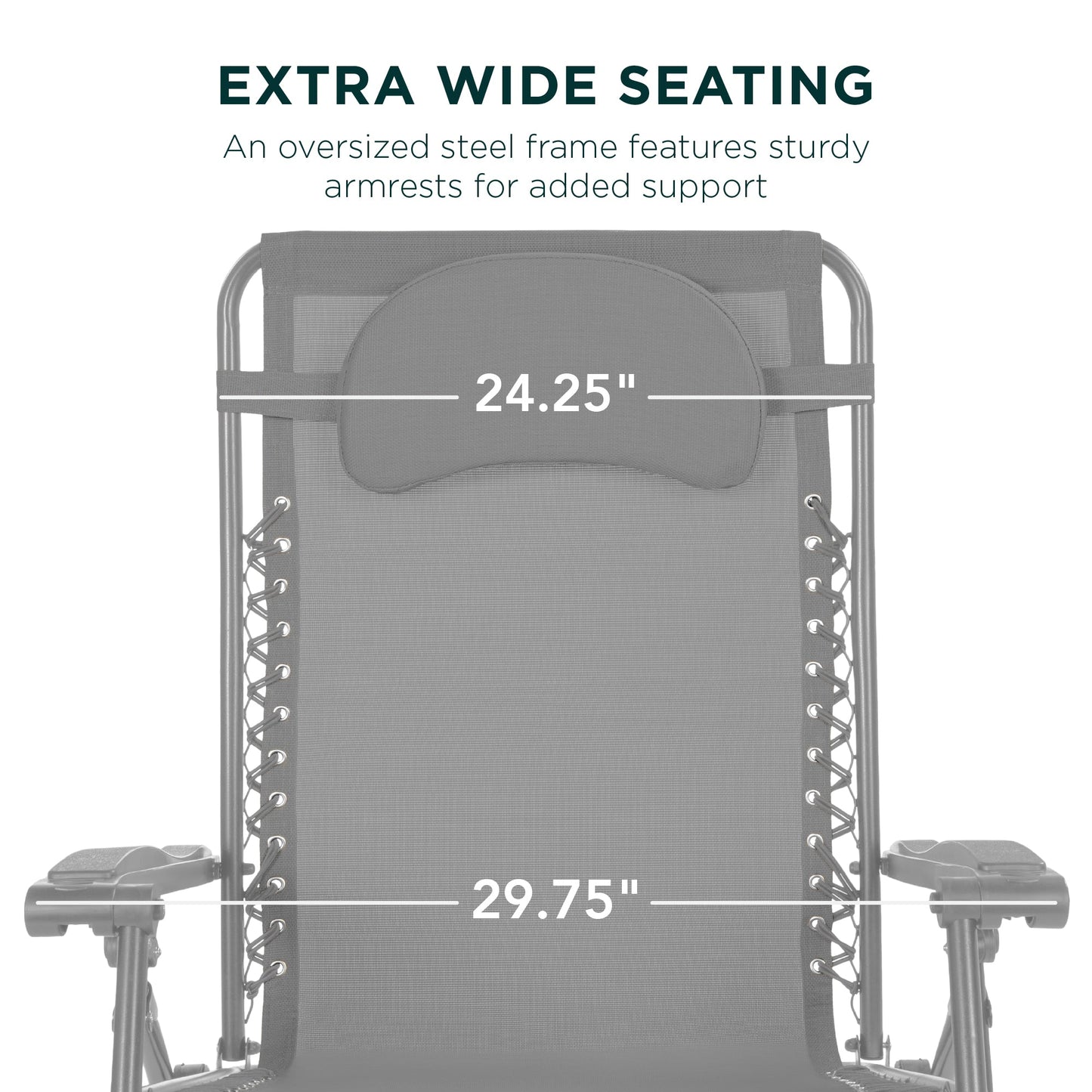 Oversized Reclining Zero Gravity Chair Lounger w/ Cup Holder, Pillow