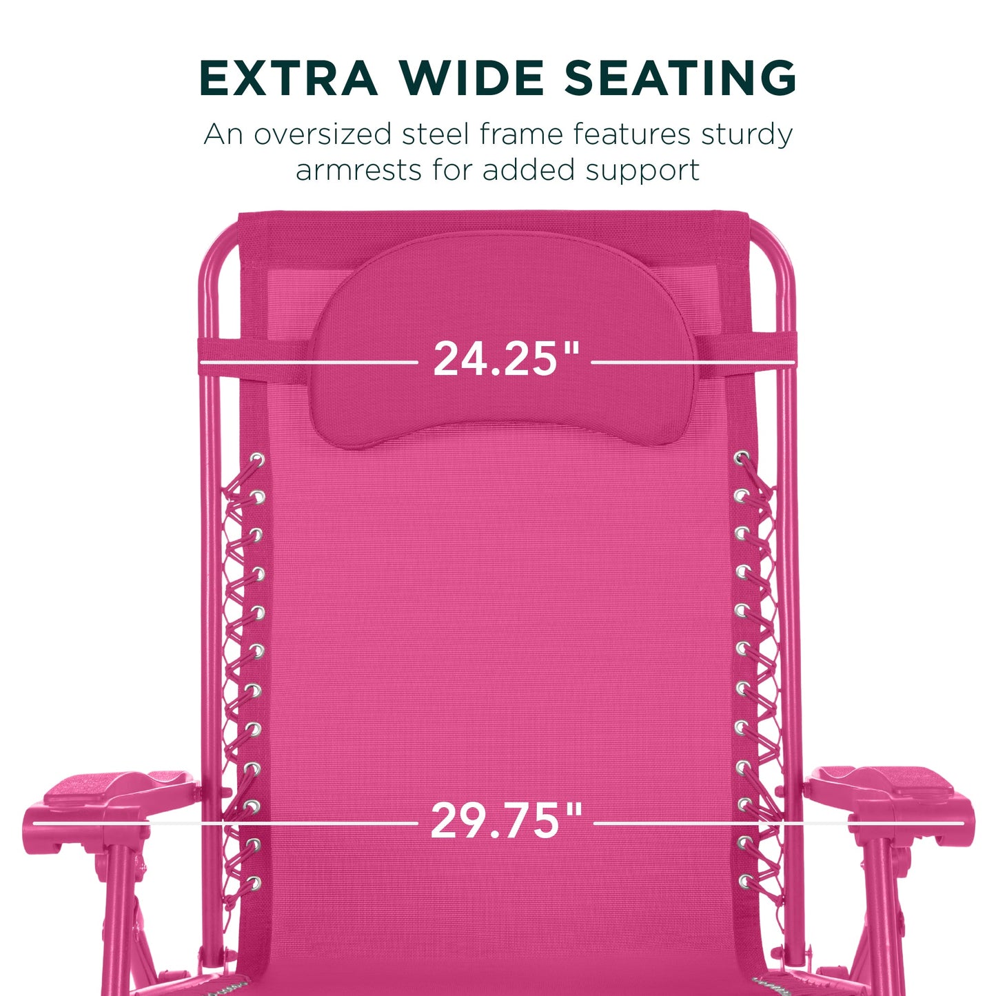 Oversized Reclining Zero Gravity Chair Lounger w/ Cup Holder, Pillow