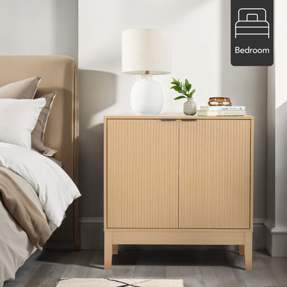 2-Door Reeded Storage Cabinet, Accent Furniture, Sideboard