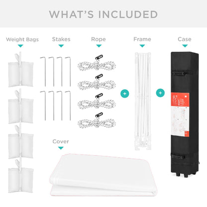 One-Person Setup Instant Pop Up Canopy w/ Case, 4 Weight Bags - 10x10ft