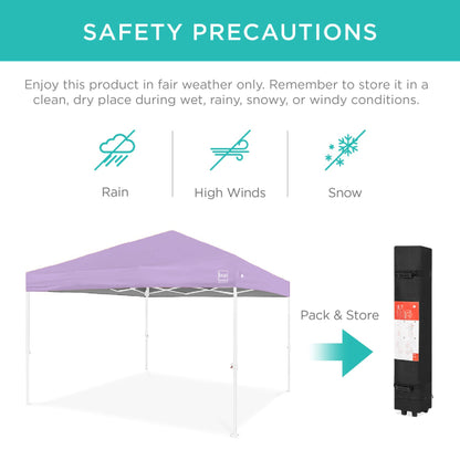One-Person Setup Instant Pop Up Canopy w/ Case, 4 Weight Bags - 10x10ft