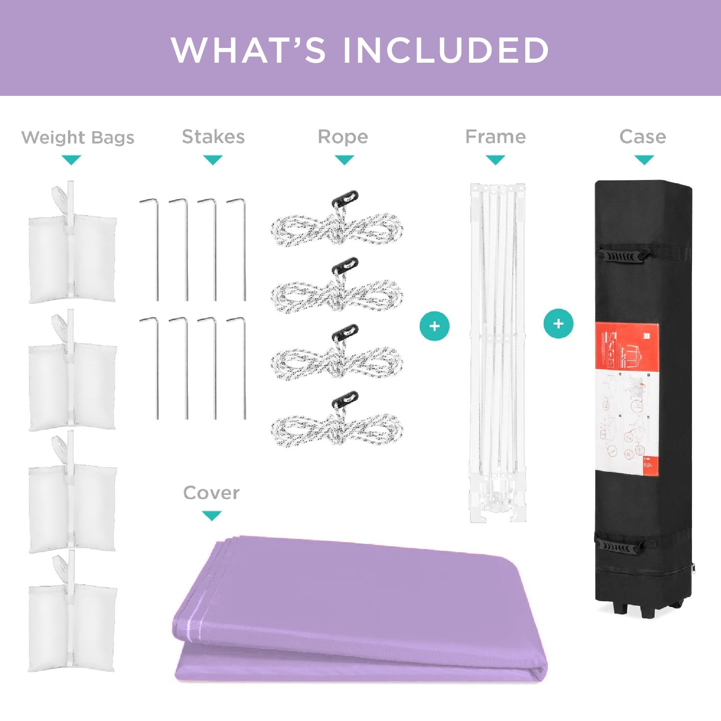 One-Person Setup Instant Pop Up Canopy w/ Case, 4 Weight Bags - 10x10ft