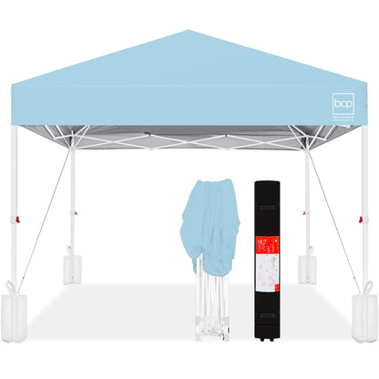 One-Person Setup Instant Pop Up Canopy w/ Case, 4 Weight Bags - 10x10ft